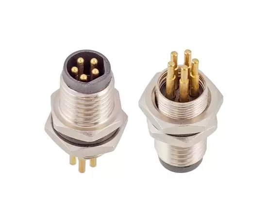 M8 남성 전면 마운트 소켓 (PCB, 나사 M8*0.5)