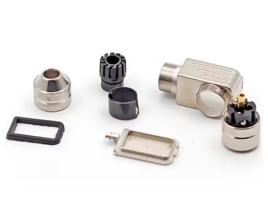 M12 각진 암컷 금속 조립 플러그 (나사)