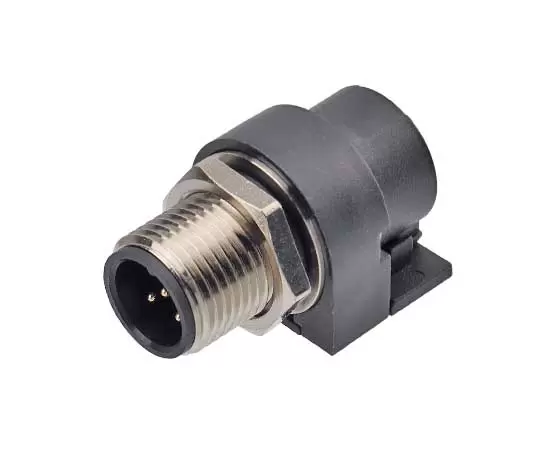 M12 곡선 홀 소켓 (PCB, 나사 M12*1, 큰 볼륨)