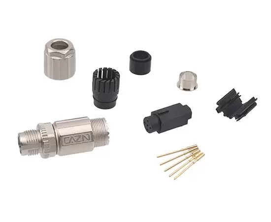 M12 스트레이트 수컷 금속 조립 플러그 (데이터 유형, 크림프)