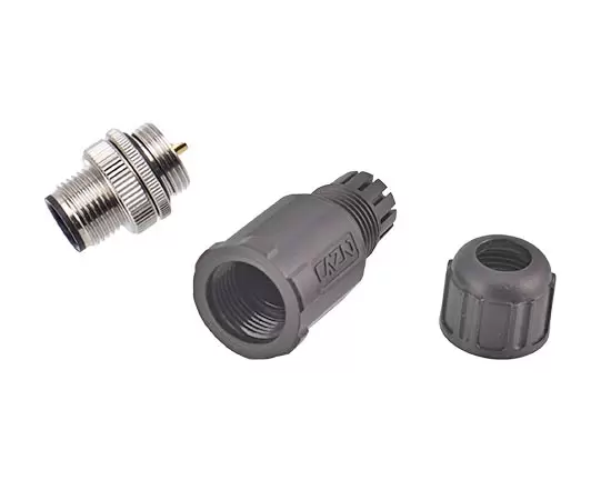 M12 스트레이트 수컷 플라스틱 조립 플러그 (솔더)