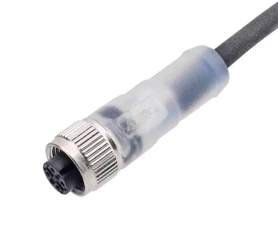 M12 스트레이트 여성 오버 모드 플러그 (LED)