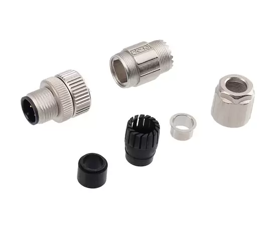 M12 스트레이트 수컷 금속 조립 플러그 (솔더)