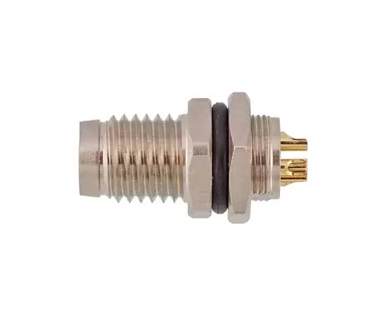 M8 남성 프론트 마운트 소켓 (솔더, 나사 M8*0.5, 금속 인터페이스)