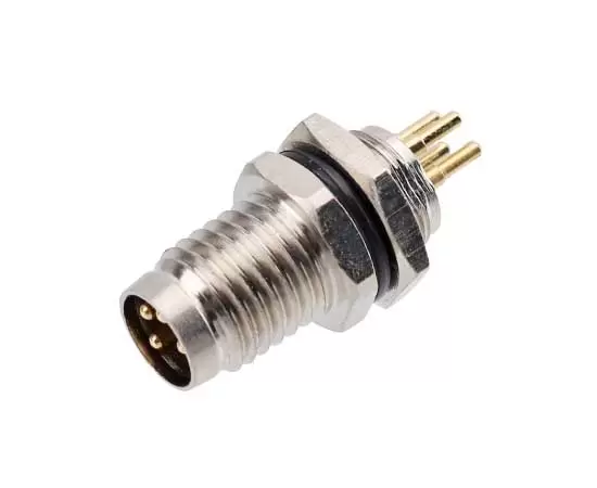 M8 남성 전면 마운트 소켓 (PCB, 나사 M8*0.5, 금속 인터페이스)