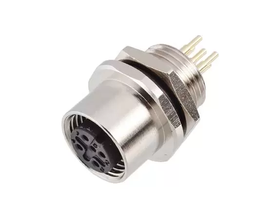 M12 암 전면 마운트 소켓 (PCB, 나사 M16x1.5)