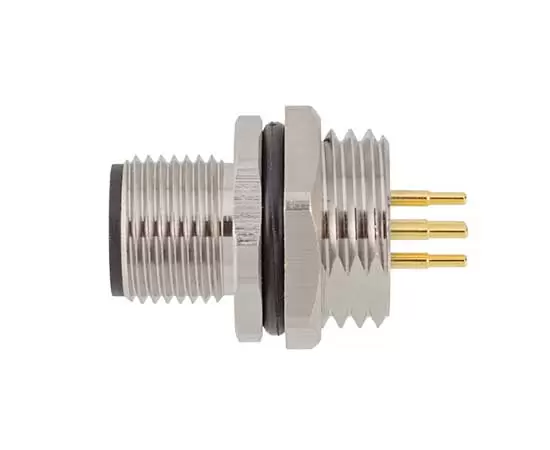 M12 남성 전면 마운트 소켓 (PCB 나사 M16*1.5/PG9)