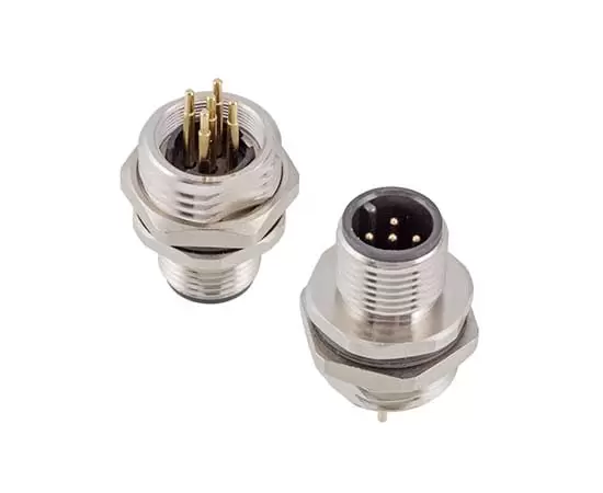 M12 남성 전면 마운트 소켓 (PCB 나사 M16*1.5/PG9)