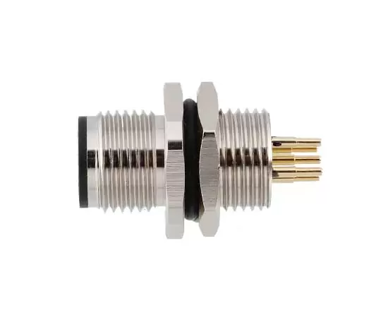 M12 남성 전면 마운트 소켓 (PCB 나사 M12*1)