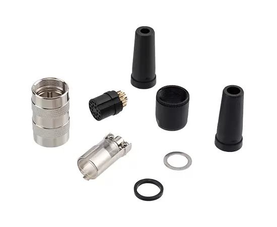 M16 스트레이트 암 조립 플러그 (솔더, 플라스틱 튜브)