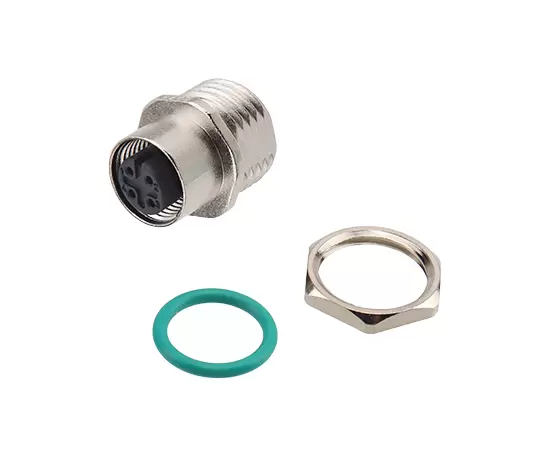 M12 아연 합금 쉘 암컷 전면 마운트 소켓 솔더 나사 M16*1.5/PG9