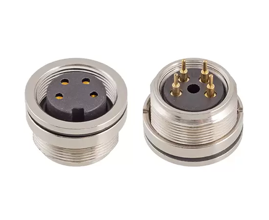 M16 암컷 전면 마운트 소켓 (PCB, 나사 M18*0.75)