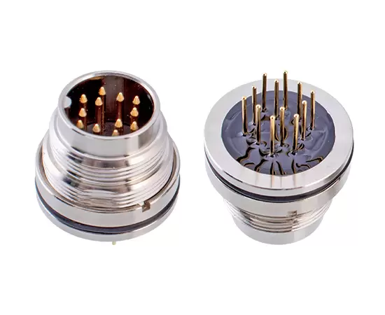 M16 수컷 백 마운트 소켓 (PCB, 나사 M18*0.75)