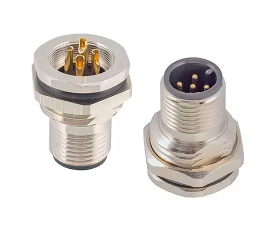 M12 수컷 백 마운트 소켓 솔더 나사 M16*1.5/PG9