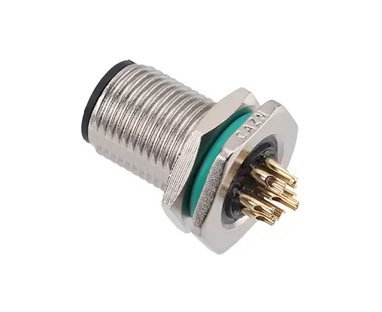 M12 아연 합금 쉘 수컷 백 마운트 소켓 솔더 나사 M12*1