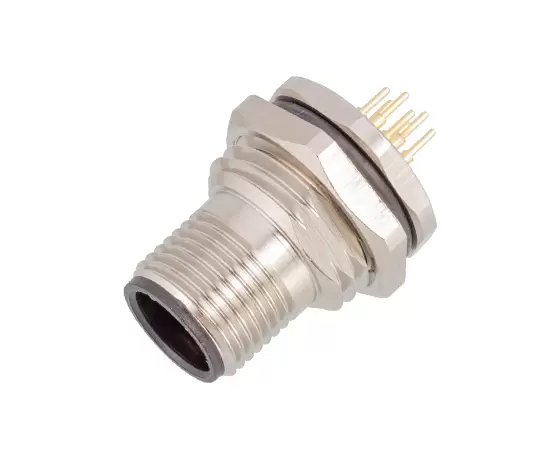 M12 수컷 백 마운트 소켓 (PCB)