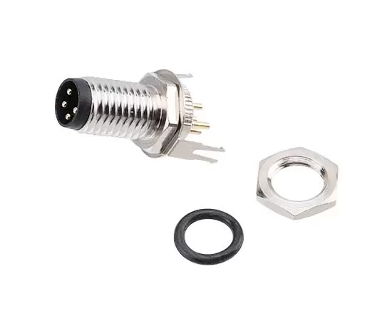 M8 수컷 백 마운트 소켓 (PCB, 나사 M8*1, 접지 유형)