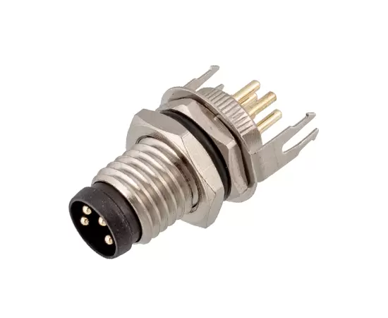 M8 수컷 백 마운트 소켓 (PCB, 나사 M8*1, 접지 유형)