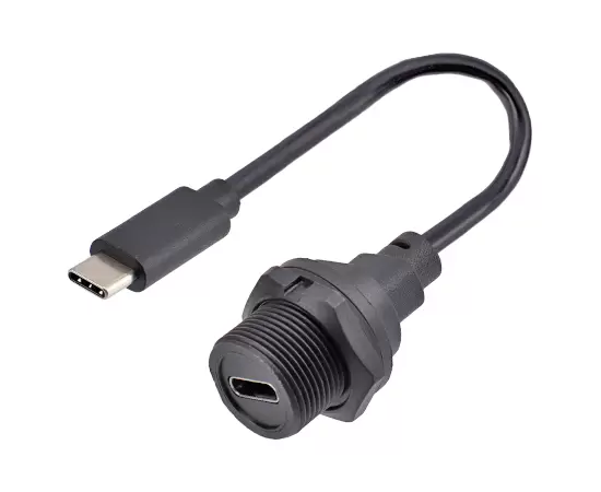 유형 C 암컷 등 마운트 마운트 리셉터클에서 남성 오버 모드 케이블 (스레드)
