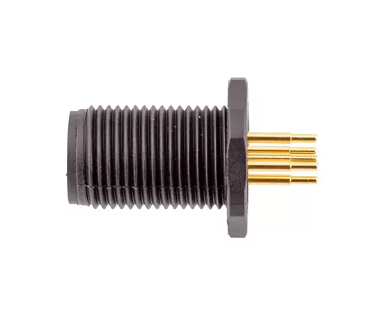 M12 수컷 백 마운트 소켓 (PCB, 나사 M12*1, 플라스틱 유형)