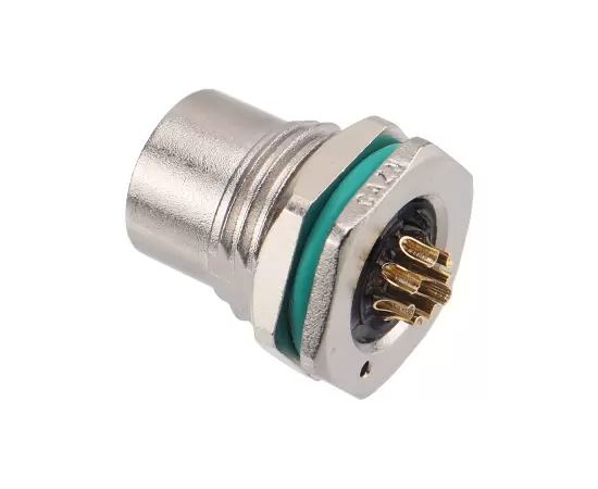 M12 아연 합금 쉘 암컷 백 마운트 소켓 솔더 나사 M16*1.5/PG9