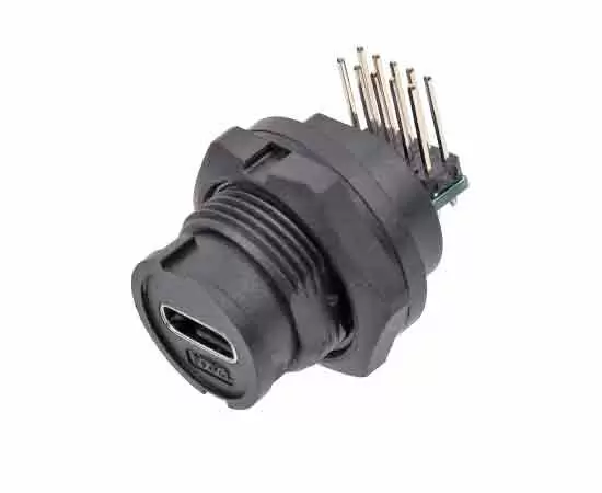 Type-C 암컷 백 마운트 각도 PCB 리셉터클 (Bayonet)