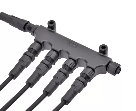 M12 T- 타입 어댑터 (PSSSSS, 플라스틱 유형)