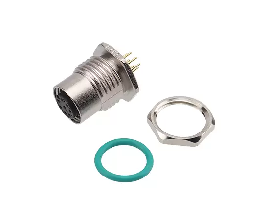 M12 아연 합금 쉘 암컷 백 마운트 소켓 PCB 나사 M16*1.5/PG9