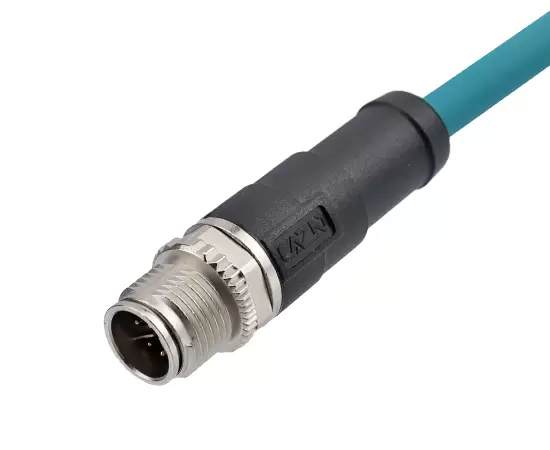 M12 Straight Male Overmolded Plug (데이터 유형, 차폐)