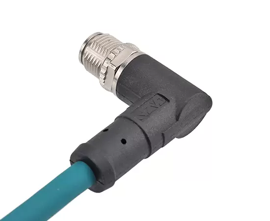 M12 각진 남성 오버 모드 플러그 (데이터 유형, 차폐)