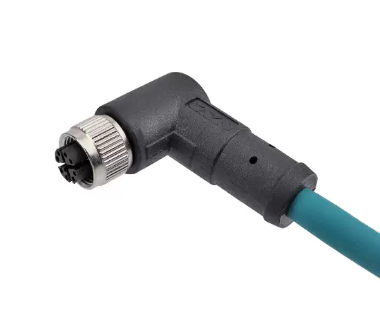 M12 각진 암컷 오버 모드 플러그 (데이터 유형, 차폐)