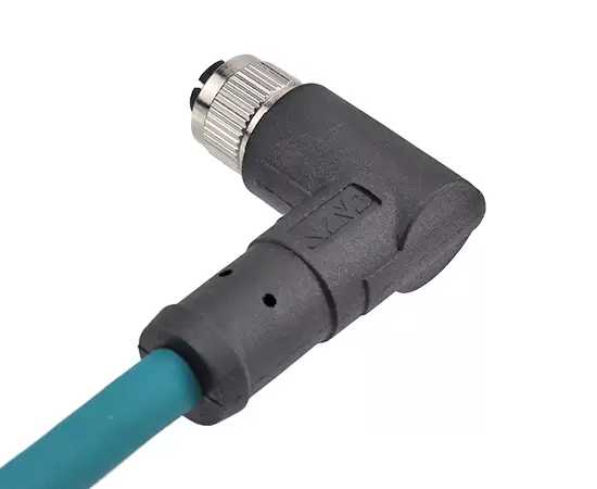 M12 각진 암컷 오버 모드 플러그 (데이터 유형, 차폐)