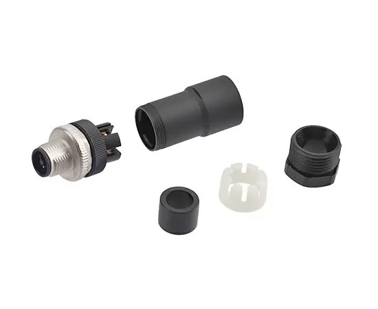 M12 스트레이트 수컷 플라스틱 조립 플러그 (전원 유형, 나사)