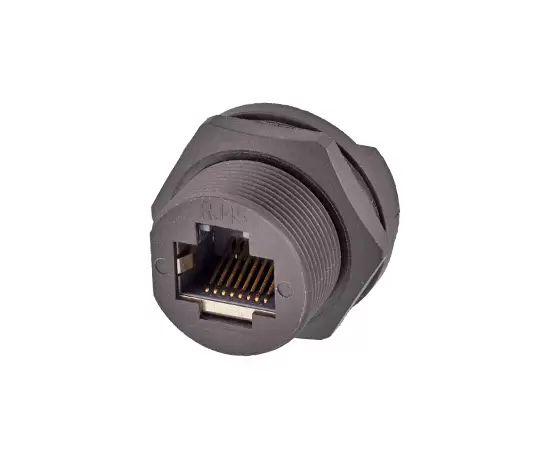 RJ45 여성 백 마운트 PCB 리셉터클 (스레드)