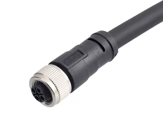 M12 스트레이트 여성 플라스틱 플러그 (전력 유형)