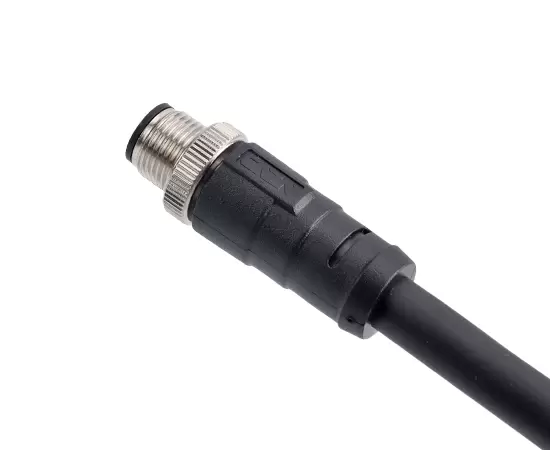 M12 스트레이트 남성 플라스틱 플러그 (전력 유형)