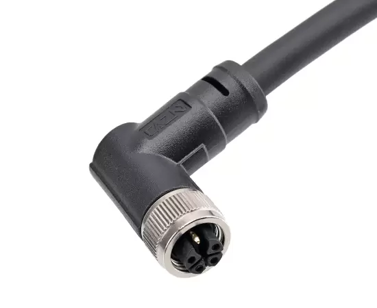 M12 각진 암컷 플라스틱 플러그 (전력 유형)