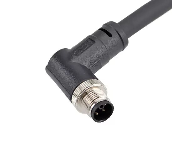 M12 각진 수컷 플라스틱 플러그 (전력 유형)