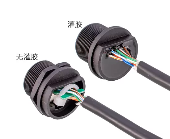 RJ45 와이어가없는 여성 등받이 마운트 리셉터클 (스레드)