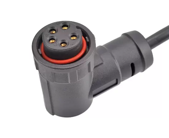 E13 암컷 오버 몰딩 앵글 플러그 케이블 (Bayonet)