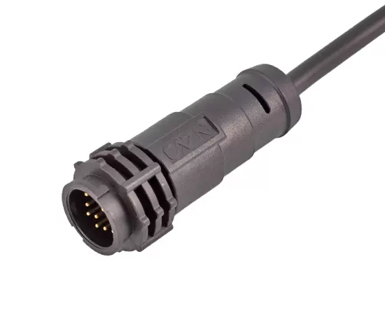 E13 남성 오버 몰딩 스트레이트 플러그 케이블 짝짓기 스타일 (Bayonet)