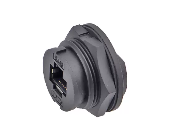 E16 ERJ45 암컷 백 마운트 PCB 리셉터클 (Bayonet)