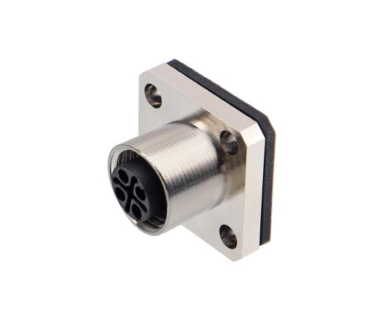 M12 Square Flange 암 소켓 (전력 유형, 솔더, 14*14)