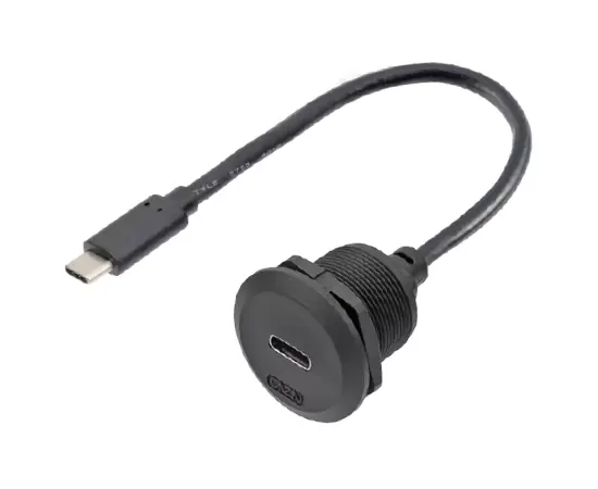 EP Type-C 패널 전면 설치 여성 소켓/남성 스트레이트 플러그 (스레드)