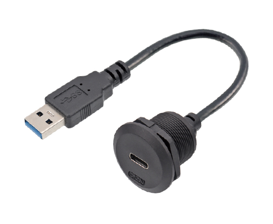 EP-Type-C 패널 전면 설치 여성 소켓/USB 남성 플러그 (스레드)