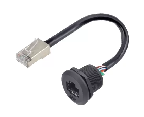 EP-RJ45 패널 프론트 설치 여성 소켓/남성 직선 플러그 와이어 접착제 채우기 (나사산)