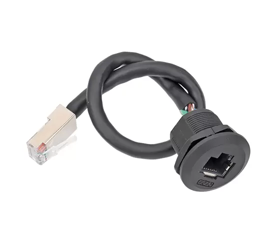 EP-RJ45 패널 프론트 설치 여성 소켓/남성 직선 플러그 와이어 접착제 채우기 (나사산)