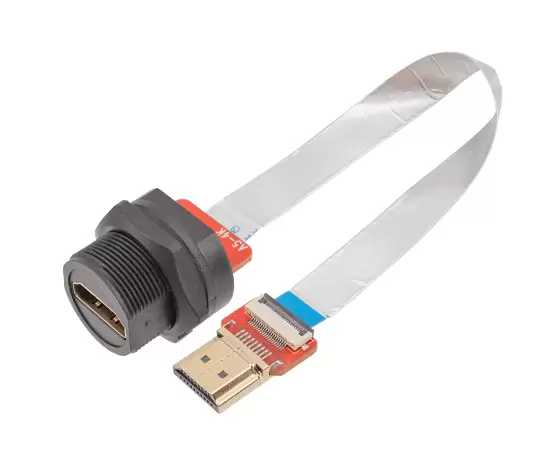 hdmi 암컷 백 마운트 직선 HDMI 수컷 FFC 유형 (스레드)