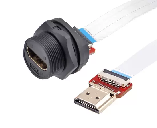 hdmi 암컷 백 마운트 직선 HDMI 수컷 FFC 유형 (스레드)