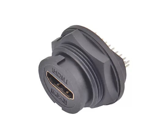 E16 EHDMI 암컷 백 마운트 PCB 리셉터클 (Bayonet)